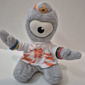 Gray Plush Toy with Colorful Accents